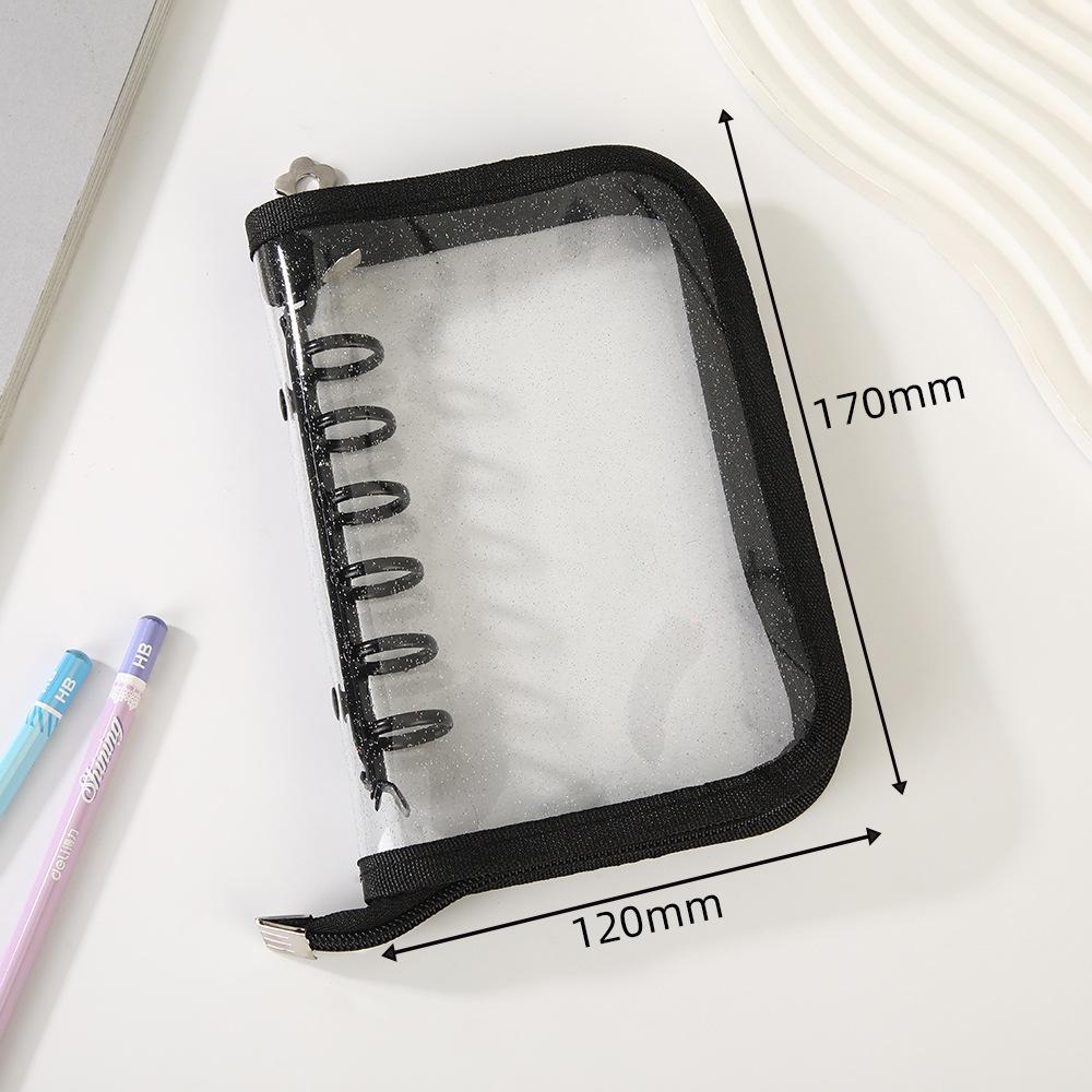 A7 Glitter Laser Star Zipper Binder Photo Card Collection Book Postcard Organizer Diary Notebook School Stationery