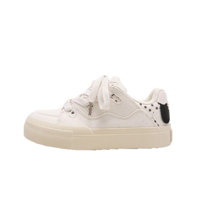 Summer cartoon pattern niche design sense casual bread shoes flat-soled versatile college style white shoes