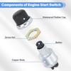 2 PCS Engine Start Push Button Momentary Start Switch, 12V 50A Waterproof Momentary Push Button Switch For Car Truck Boat RV ATV