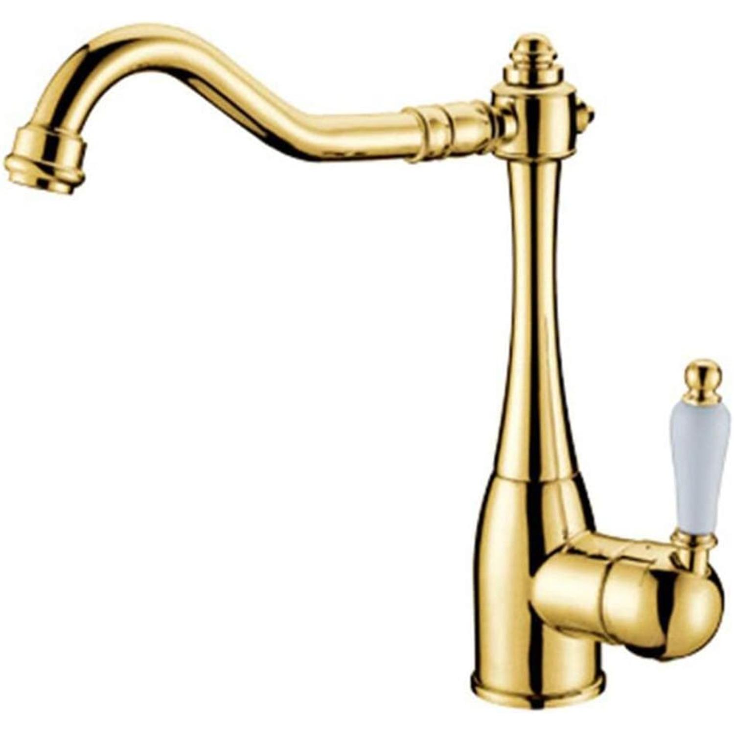 

Water Taps,Faucets, Kitchen Rustic Faucet Kitchen Faucet Tap Mixer Tap Mixer Tap Sink with Water-Tap Brass Handles,360 ° Adjustable/a золотой