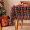Christmas Snowflake Plaid Tablecloth Rectangular Decorative Fabric Table Cover Dining Coffee