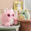 Sitzende dicke Katze Plüsch Spielzeug Cartoon Tier Plushie Peluche blau rosa grün weiß lila große Augen Kawaii Kätzchen Geschenk