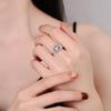 Triquetra Trinity Knot Cubic Zirconia Ring Infinity Eternity Celtic Knot Ring for Women Vintage Engagement Jewelry