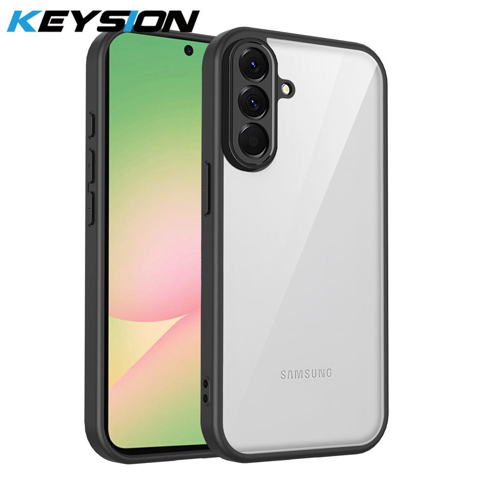 KEYSION Transparent Phone Case for Samsung A57 5G A37 A17 Silicone+PC Clear Shockproof Phone Cover for Galaxy A17 A37 A57 5G for Samsung A57 5G чёрный