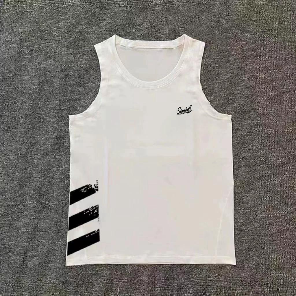Slambll Co-Branded American-Style Quick-Drying Training Vest Basketball Sports Fitness Sleeveless Breathable Quick-Drying Vest for Men L белый/чёрный