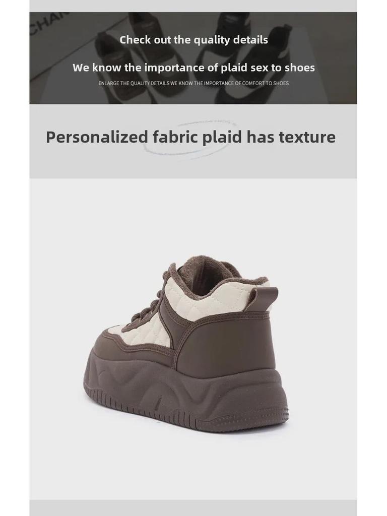 Damen 2024 Samt High-Top Sneaker - Trendige, weich besohlte Freizeitschuhe für Herbst und Winter