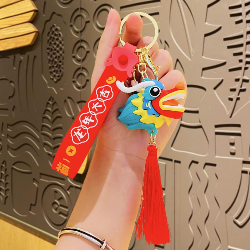 Cute Dragon Keychain New Year Bag Charm Silicone Accessory Ideal For Gifting