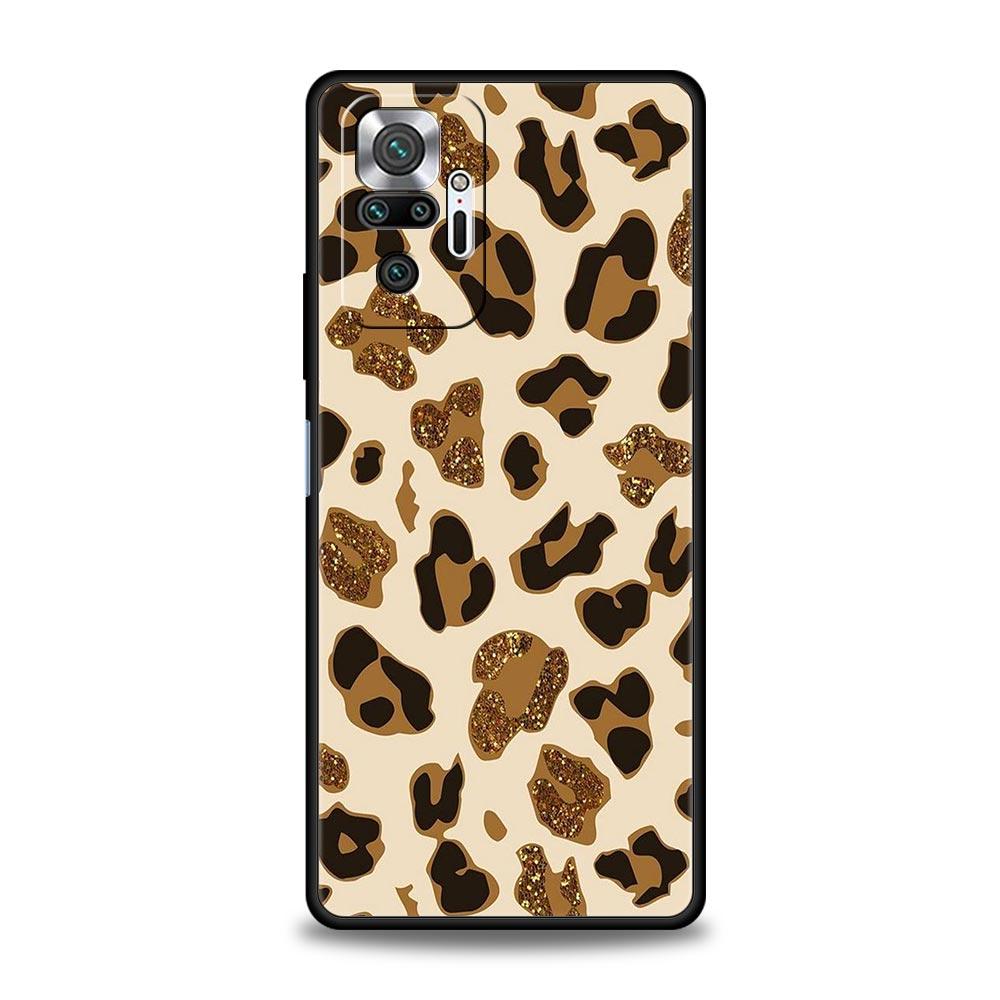 For Redmi 10C Cases Tiger Leopard Print flower Phone Case For Xiaomi Redmi Note 12 11 9S 9 8 10 Pro Plus 7 9T 8T 9C 9A 8A Cover