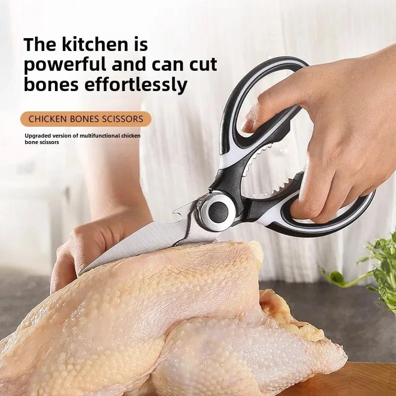 Multifunctional Heavy Duty Kitchen Shears Stainless Steel Scissors for Chicken Bones Food Bottle Opener Nut Cracke5