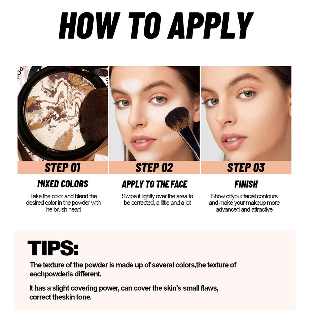 Matte Natural Finish Baked Brighten Color Correcting Powder Foundation Invisible Pore Oil-control Powder Compact