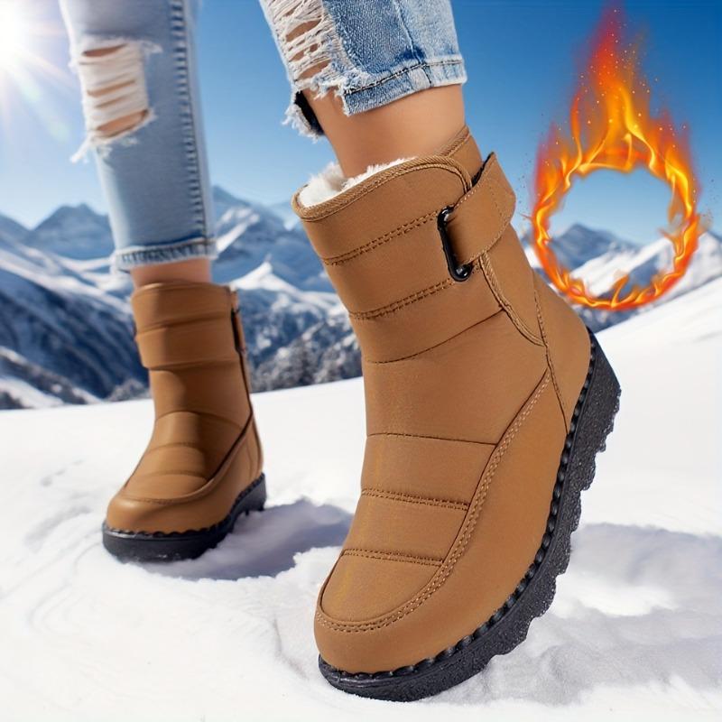 Dámské tepelně izolované zimní sněhule s plyšovou a protiskluzovou gumovou podrážkou - Jednobarevné zelené/šedé - Trakce do každého terénu, Rozšířené velikosti