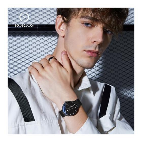 RORIOS Men's Quartz Multifunctional Watch Lightweight Date Display Luminous Waterproof Work Commuting Stylish Popular Stylish Simple Business