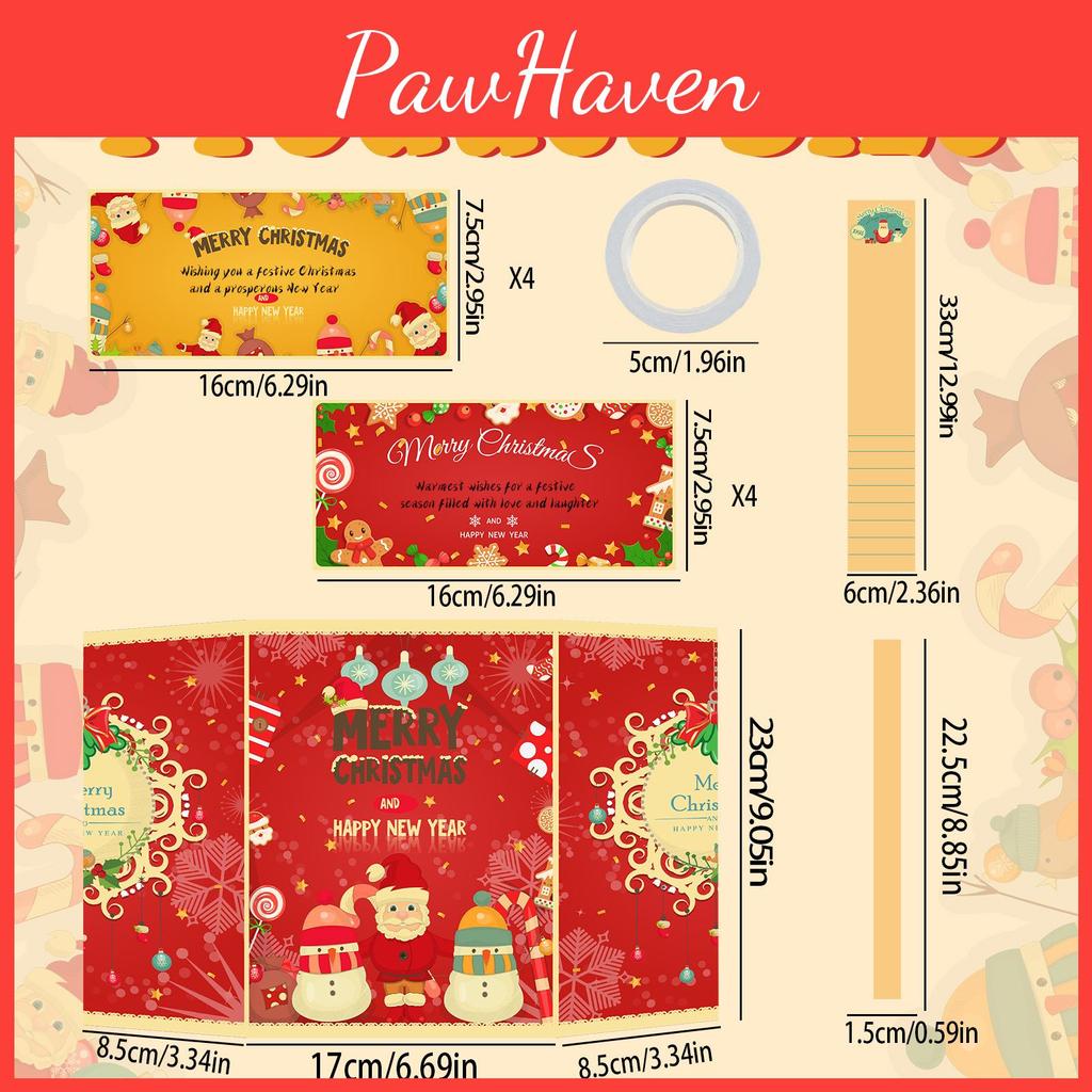 Santa Claus Christmas Greeting Card With Cash Holder For Festive Gifting And Party Decor