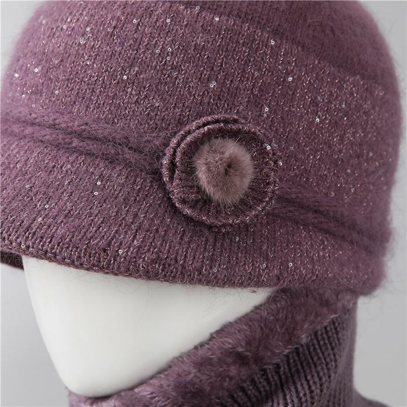Old Man Hat Female Autumn Winter Thermal Basin Hat Rabbit Fur Hat Piled Thickened Top Hat In the Elderly Grandmother Mother Hat