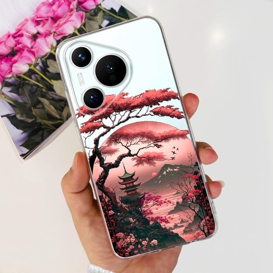 Für Huawei Pura 70 Hülle Niedliche Cartoon Bemalte Abdeckung Klare Silikon Handyhülle Für Huawei Pura 70 Pro Plus Pura70 Pro + Weiche Hülle