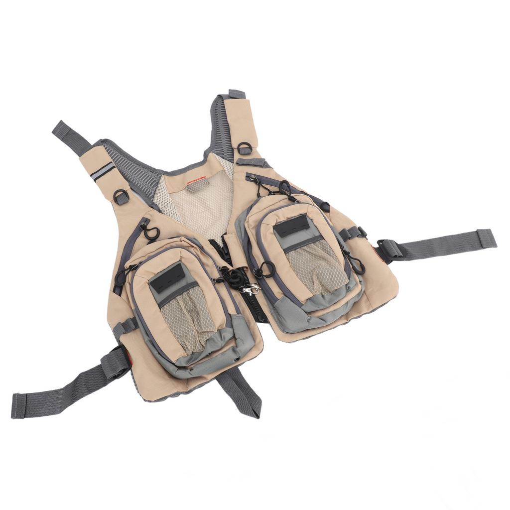 Fly Fishing Vest Multi Pocket Comfortable Breathable Adjustable Portable Reflective Stripes Fishing