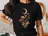 Mushroom Moon Cottagecore Mushroom Tee, Celestial Nature Art Cottagecore Shirt, Fantasy Mushroom Print, Whimsical Cottagecore Clothing