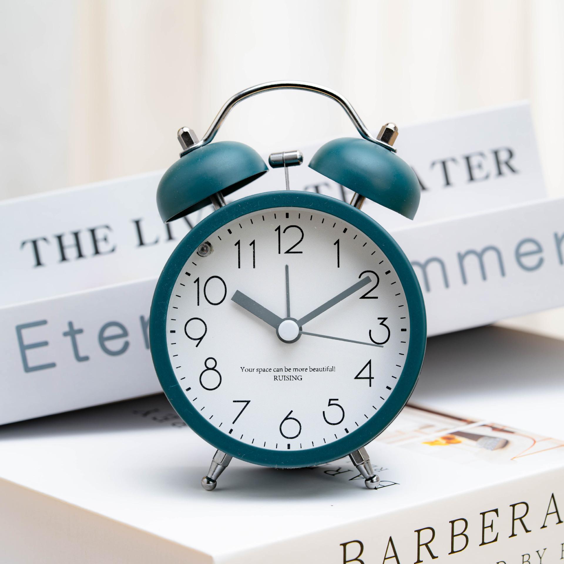 

Очень громкий металлический звон будильника, студенческий, для ленивой спальни, будильник для пробуждения, чтобы бесшумно ходить с маленьким ночником