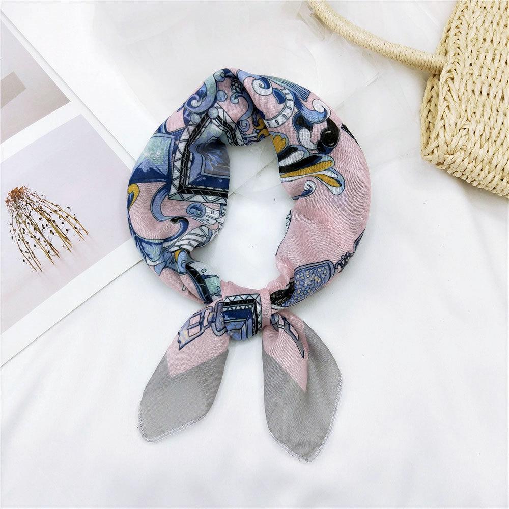 Versatile Cotton Linen Silk Scarf: Spring & Autumn Unisex Small Square Neck & Head Accessory