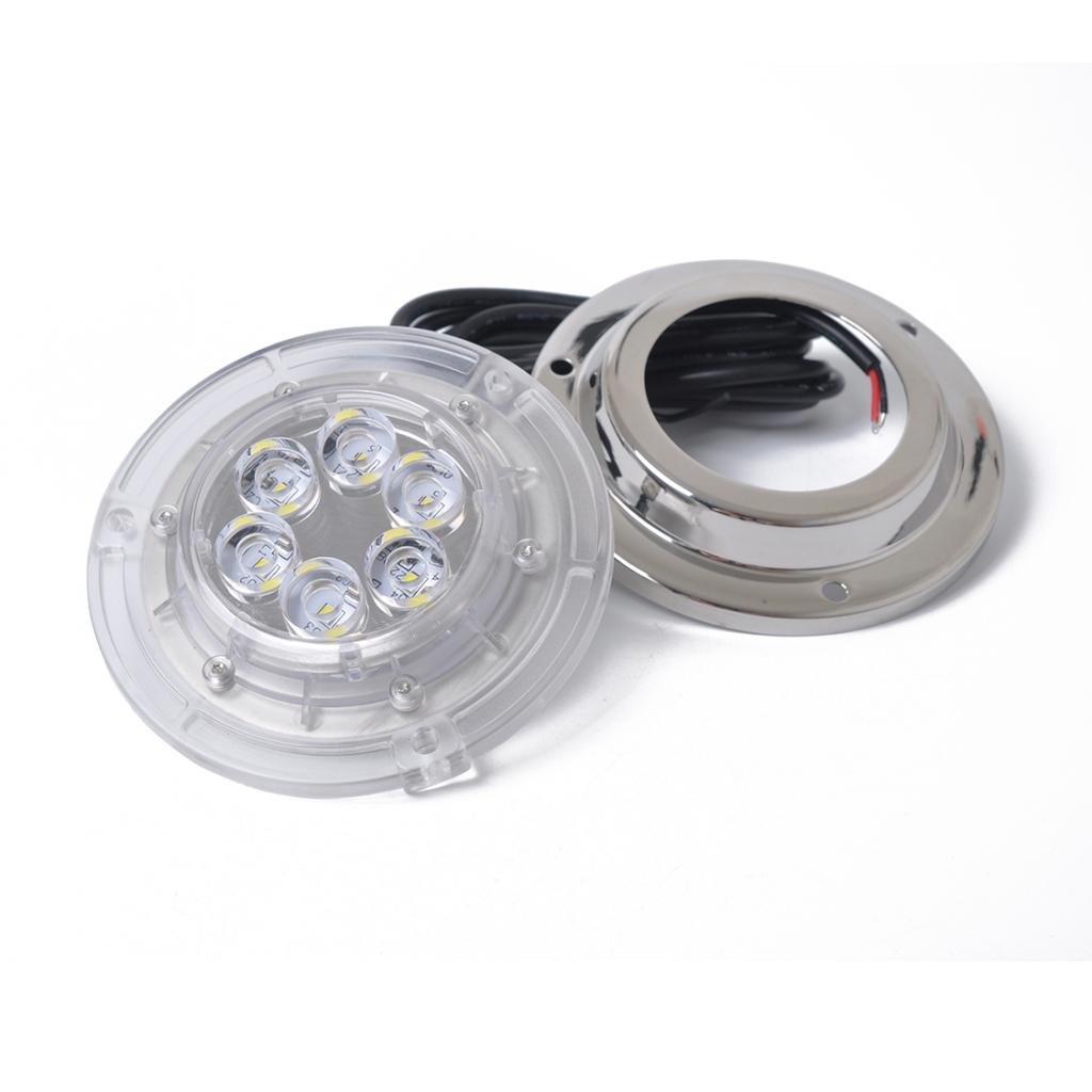 LED Underwater Light IP68 High Power Bright Underwater Light Boat 3W High Power Bright Waterproof 12V Stainless Marine 6 LED