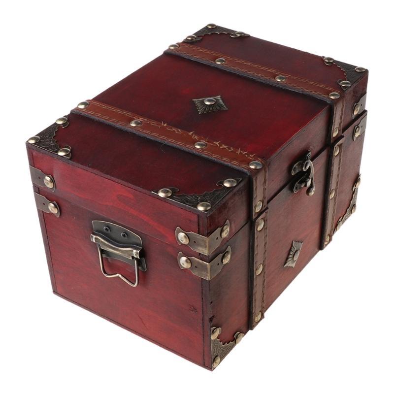 Vintage Wooden Storage Box Antique Jewelry for Je