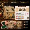 Christmas DIY Pearl Bead Art House Decoration Kit Wooden House Diamond Painting Handcraft Set Santa Snowman Xmas DIY Craft Kit