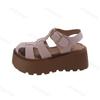 Fashion Retro Woman Shoes 2025 Summer Clogs Heel Increasing Height Female Sandal Platform Hollowed Out Roman Sandals Sandalias De Mujer