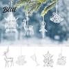 Indoor Seasonal Home Decor Faux Crystal Christmas Ornaments, Clear Acrylic Reindeer/Bell/Wreath/Wine Glass Winter Transparent Angel Shaped Charms