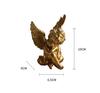 Set of 2 Cherubs Angels Resin Gold Angel Statue Figurine, Indoor Outdoor Home Garden Decoration, Adorable White Angel Sculpture