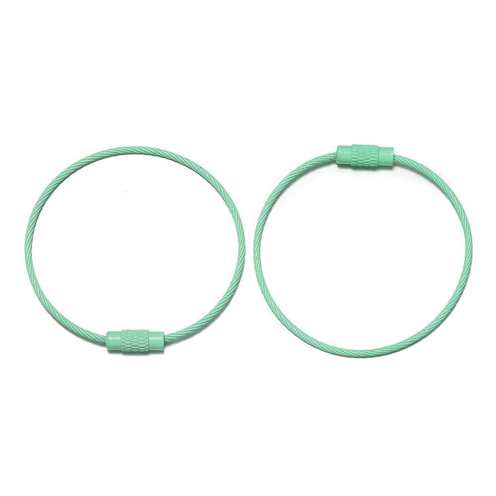 10pcs/Lot Colorful Iron Wire Keychain Cable Loop Screw Lock Rope Key Holder Keyring Key Chain Rings for Jewelry Making Supplies