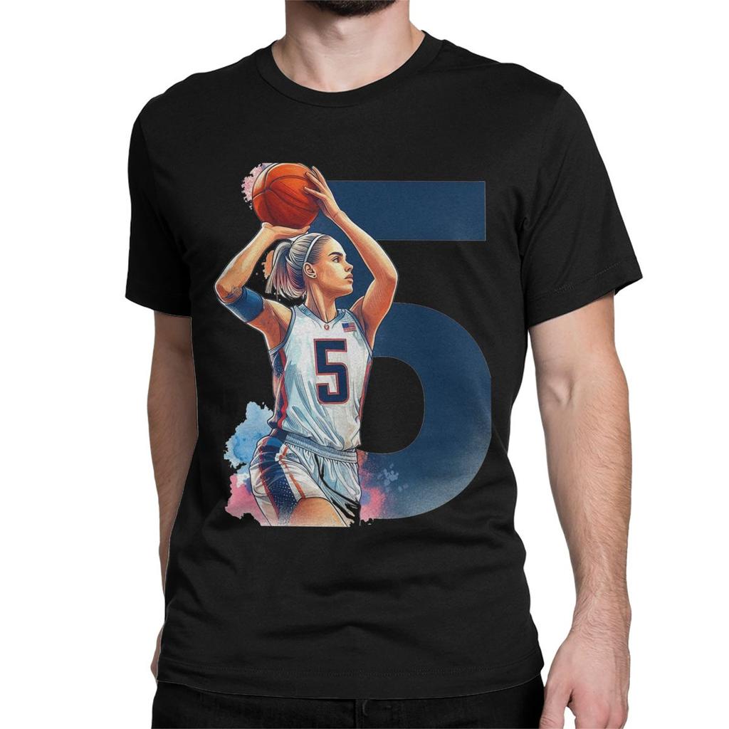 Herren Damen Retro Paige Bueckers T-Shirt Basketball 100% Baumwolle Kleidung Tolle Kurzarm Rundhals T-Shirts Übergröße T-Shirts