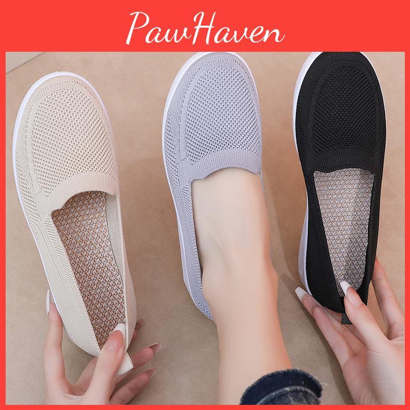 For Flats Slip Casual Women On Go Walk Shoes Comfortable Walking Sneakers Memory Foam Shoes Knit Low Top Ballet Shoes Womens Lightweight Loafer Shoes
