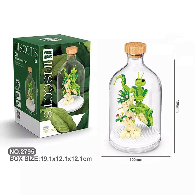 New Product Simulation Animal Series Creative Children's Toys Bottled Building Blocks Flamingo Seahorse Educational Gift Model