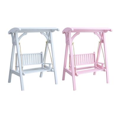 Handcrafts Doll House Accessories Wooden Swing Chair Miniature Furntiure For 1:12 Scale Doll House Landscape Decoration