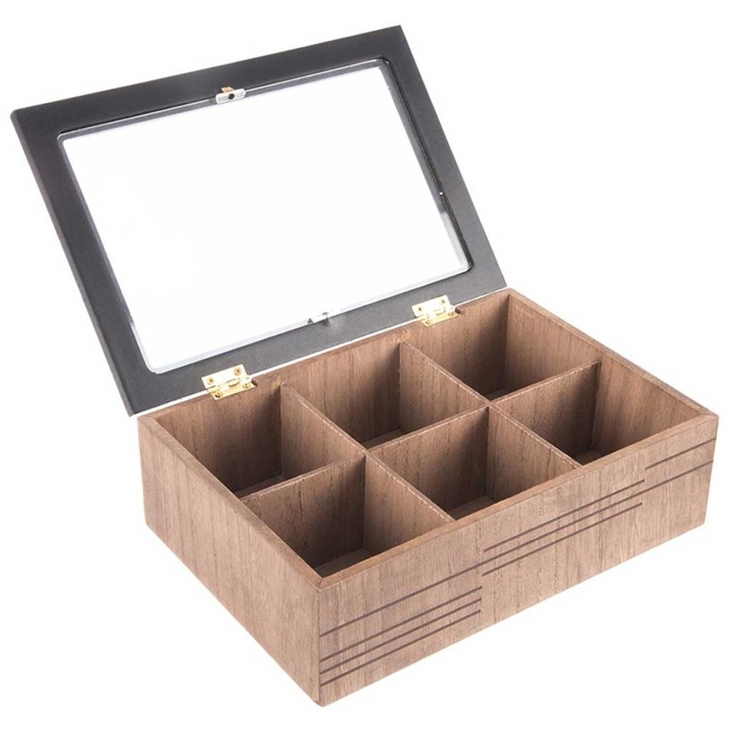 WOODEN TEA BOX CONTAINER FOR TEA BAGS 154072