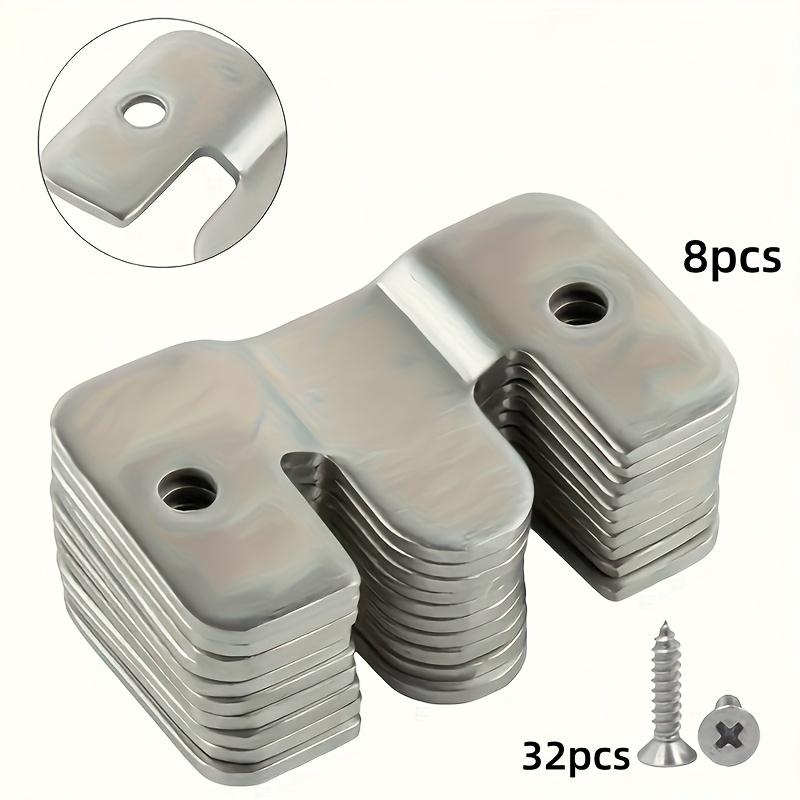 

40pcs SS Mounting Brackets & Screw Buckle Kit, Heavy-Duty Anti-Corrosion, Secure Furniture/Bed/Desk Corners Easily. срібний