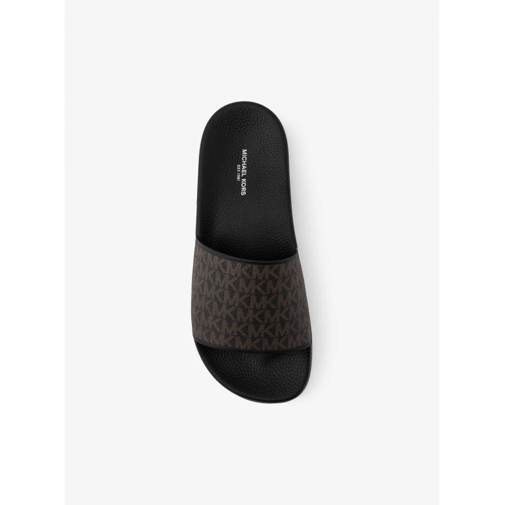 Michael Kors Dawson Slide Sandal   Mk Signature 44t1jafa2q2137 Brown Black