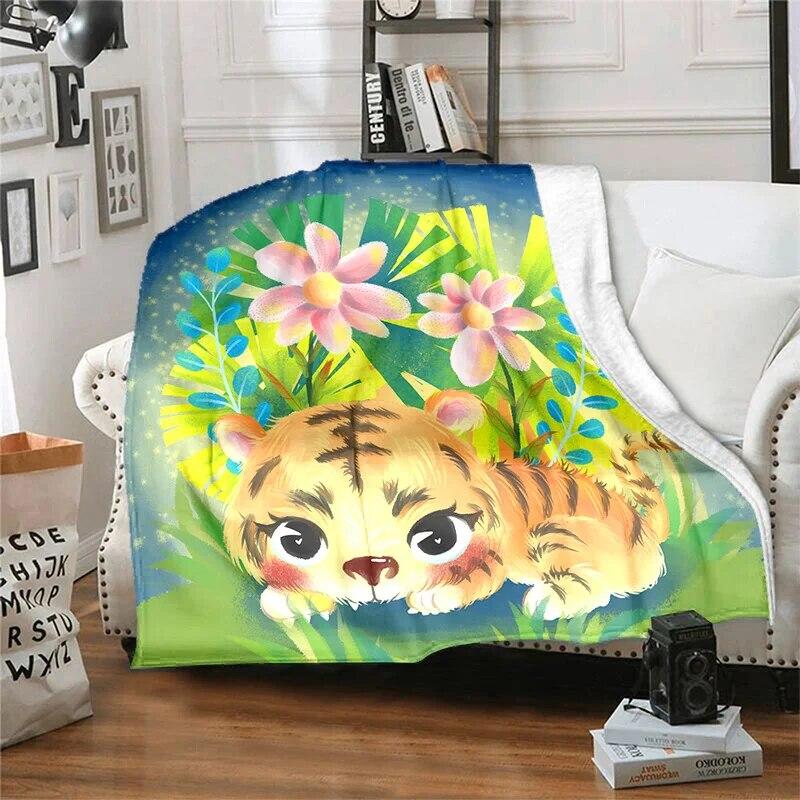 Twelve Chinese Zodiac Signs Pattern Printing Manta Sofa Bed Cover Soft  Blanket Plaid Soft Warm Flannel Throw Blankets Fans Gif