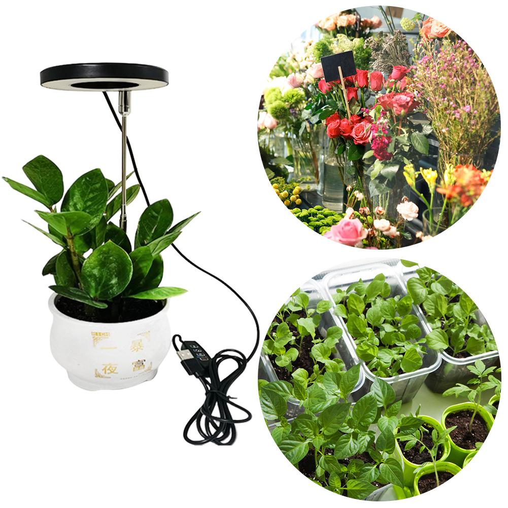 LED Grow Light Full Spectrum Plant Light Height Adjustable Retractable Small Potting Supplement Light Timing for Indoor Plants