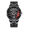 Trendy Men's Sports Car Wheel Hub Design Watch with 3D Racing Elements