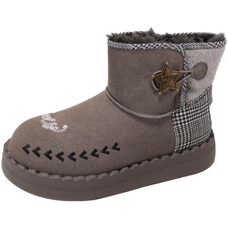 

New Woody chestnut thick-soled heightening design girls winter waterproof and non-slip cotton boots snow boots 40 сірий колір