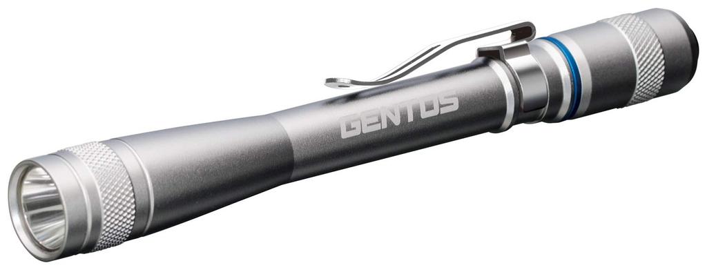 GENTOS AP-100SV LED Flashlight, ANSI Compliant, Silver, 100 Lumens Brightness, 10 Hours of Operation, Uses Two AAA Batteries