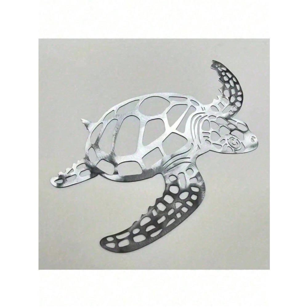 Coastal Sea Turtle Metal Wall Art, Hollow Ocean Decor for Living Room, Bedroom, Bathroom, Nautical Hanging, Boho Home Accents, Gift for Sea Lovers