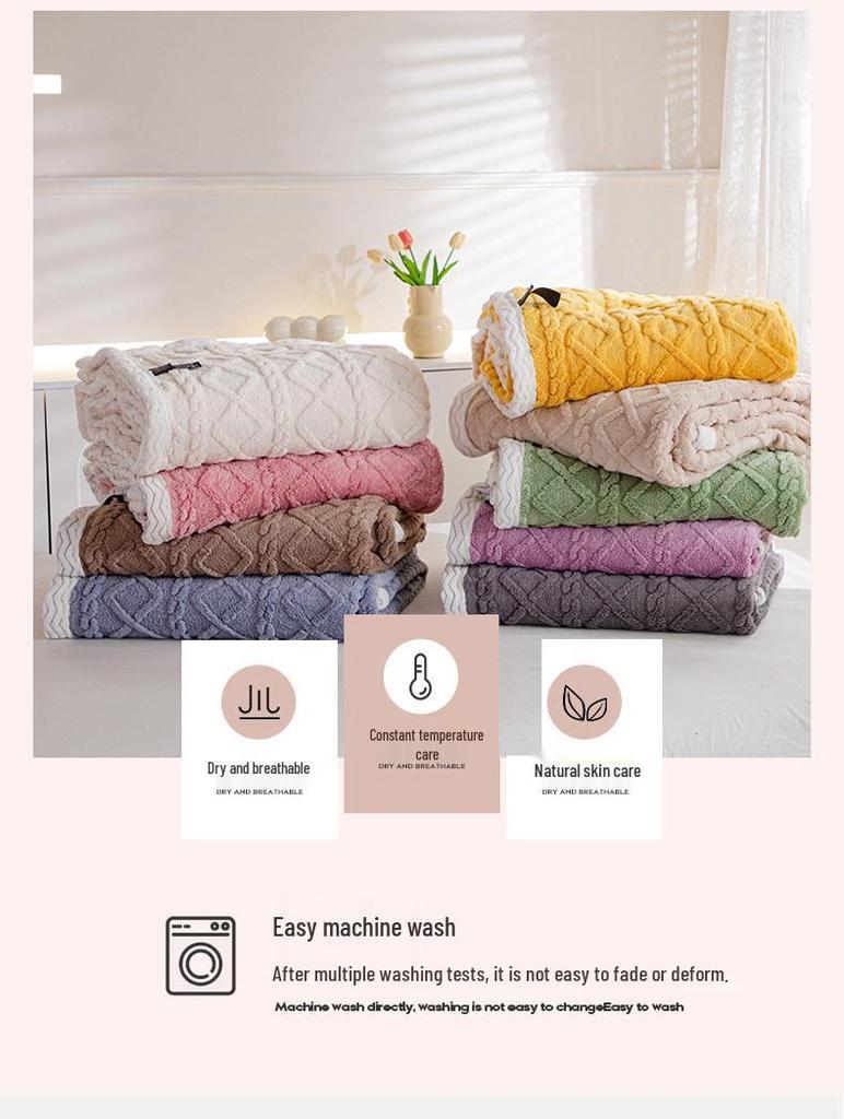 Thickened Jacquard Velvet Coral Fleece Flannel Blanket