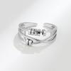 Women's Three Ring Rotating Luck Bead Ring Adjustable Open Size Fashion Jewelry