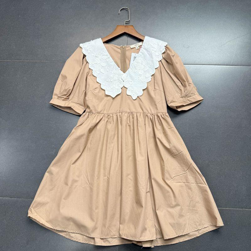 

Заказ внешней торговли Entr0 Кукольный воротник Милое Повседневное Хлопок Изысканное Маленькое Короткое Платье Платье Khaki Dress M