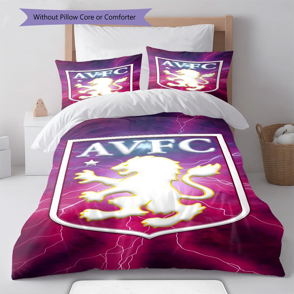 

Aston Villa logo RugPattern Bedding Quilt Set Quilt Cover Pillowcase Home Decoration Birthday Gift (1 * duvet cover + 2 * pillowcase, without core) 135x200cm