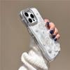 Sparkling Diamond Wave Epoxy Camellia Butterfly Case for iPhone 11, 14, 16 Pro Max, 17