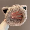 2Pcs Soft Coral Fleece Cat Ear Headband - Facial Hair Care Accessories, Face Wash Makeup Spa Hair Care Headband
