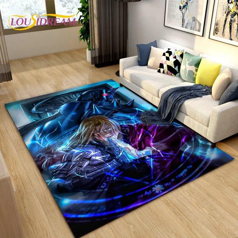Anime Fullmetal Alchemist Area Rug Large,Carpet Rug for Living Room Bedroom Sofa Doormat Decoration,kids Play Non-slip Floor Mat